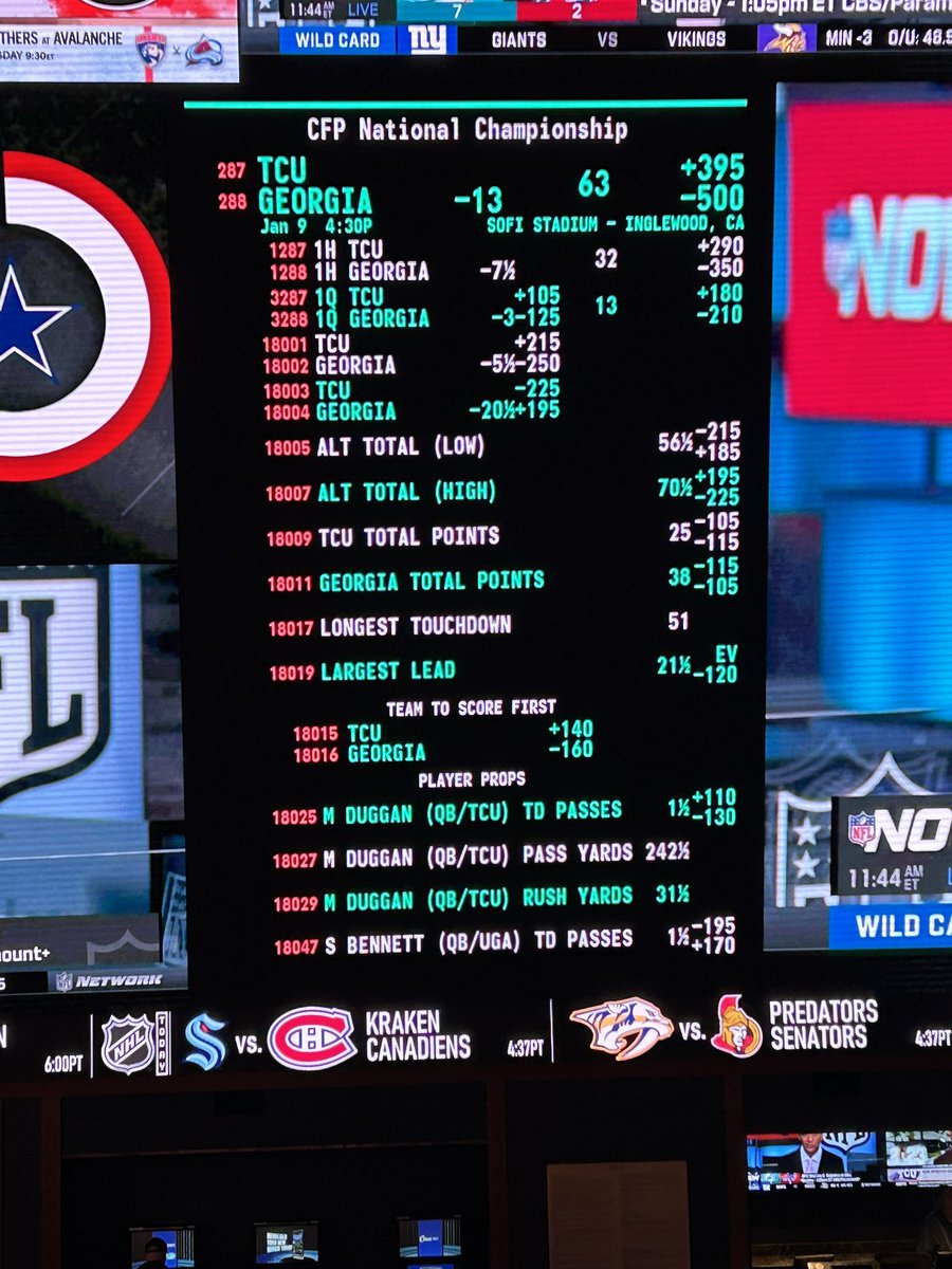 LegendDominican's tweet photo. National championship game line https://t.co/H0ctH0Yjs1 #SportsGambling #sportsbet #sportsbettor #sportsbetting #bettingtwitter #betting #Apuestas #tipster https://t.co/uoJzxRA68X