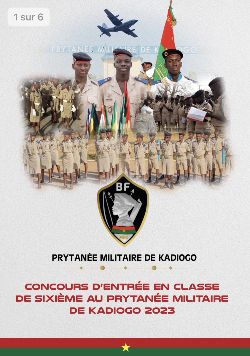 𝐂𝐨𝐧𝐜𝐨𝐮𝐫𝐬 𝐝'𝐞𝐧𝐭𝐫𝐞́𝐞 𝐞𝐧 𝐜𝐥𝐚𝐬𝐬𝐞 𝐝𝐞 𝐬𝐢𝐱𝐢𝐞̀𝐦𝐞 𝐚𝐮 𝐏𝐫𝐲𝐭𝐚𝐧𝐞́𝐞 𝐌𝐢𝐥𝐢𝐭𝐚𝐢𝐫𝐞 𝐝𝐞 𝐊𝐚𝐝𝐢𝐨𝐠𝐨 : 𝐋𝐚𝐧𝐜𝐞𝐦𝐞𝐧𝐭 𝐎𝐟𝐟𝐢𝐜𝐢𝐞𝐥  ! 

drive.google.com/file/d/1LrgmP6…