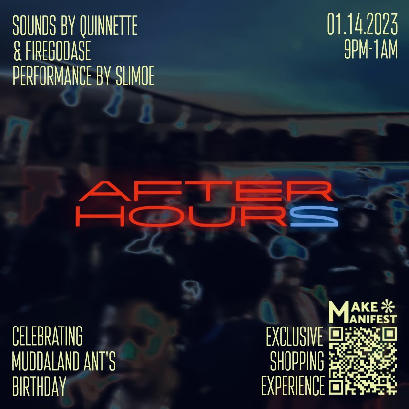 My 30th birthday on Saturday. I’m having a party at the shop. It’s gonna go all the way up!

&amp; ticket sales will be used to support Muddaland. So cop a ticket if u can, even if u can’t make it.
Pulluptoafterhours.eventbrite.com