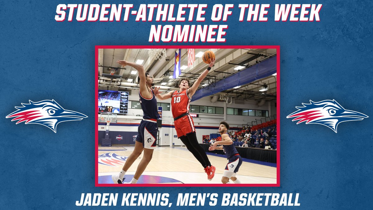 The second Student-Athlete of the Week nominee is <a href="/MSUDenverMBB/">MSU Denver Men's Basketball</a>'s Jaden Kennis!

Jaden finished a successful two-win-weekend for the Roadrunners with 30 points, including three spectacular dunks (especially THAT one against NMHU 🤩🥵)

#GetRowdy🔴🔵
