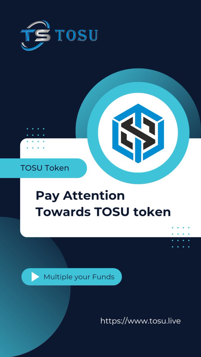 TosuExchange's tweet photo. #tosuexchange
TOSU Token : The 
Future of cryptocurrency. https://t.co/01cBG0ZKCE