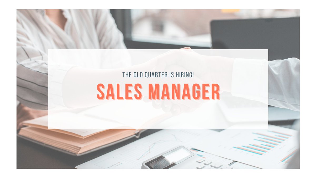 📢Join our team! 📢 More positions! We are looking for an experienced Sales Manager to help drive sales📈, make &amp; execute sales plans💡 and promotions and organising events🎉 (1/2)
#theoldquarter #Limerickjobs #SalesManager