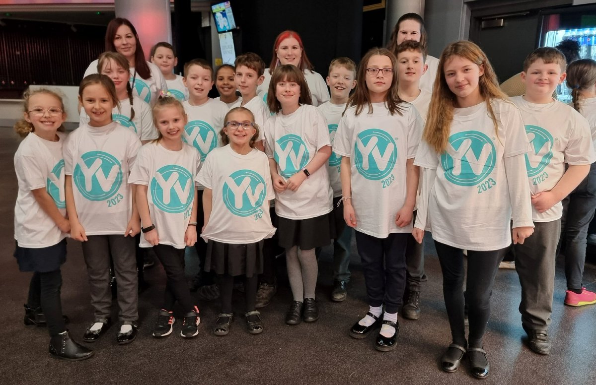 Rehearsal done (the amazed faces were when the incredible Beatbox Collective were performing) dinner eaten and a wardrobe change. 
#YoungVoices concert 2023 we are ready for you!