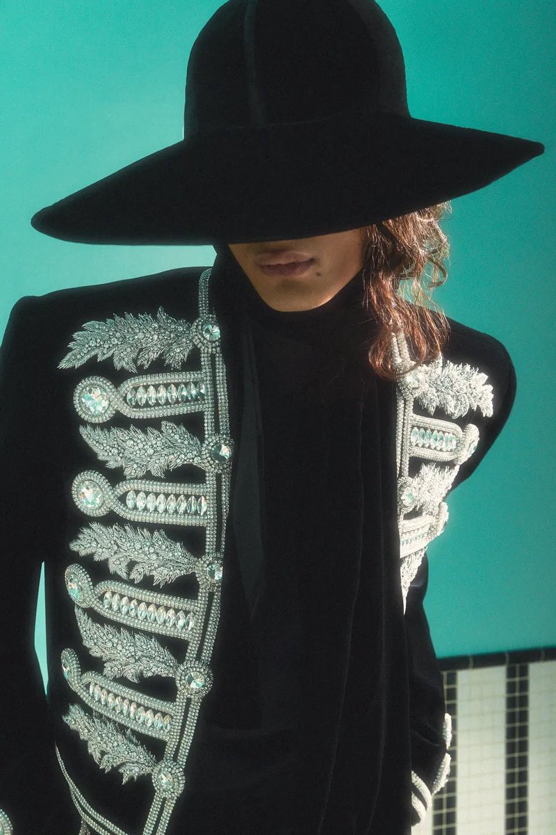 Balmain pre-fall 2023, they remind me of Michael Jackson military style jackets
