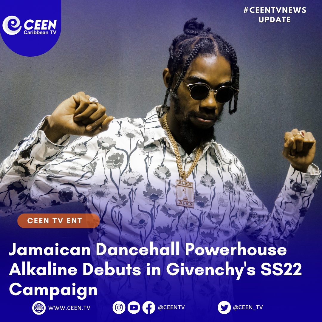 CEEN_TV's tweet photo. #Jamaican #dancehall icon #Alkaline makes his debut in Givenchy's SS22 campaign. Matthew Williams, creative director for the #French luxury fashion & perfume house stated that the artiste's style had a big impact on this season's collection.
#Ceentv #Caribbean #Givenchy https://t.co/W265wQvttn