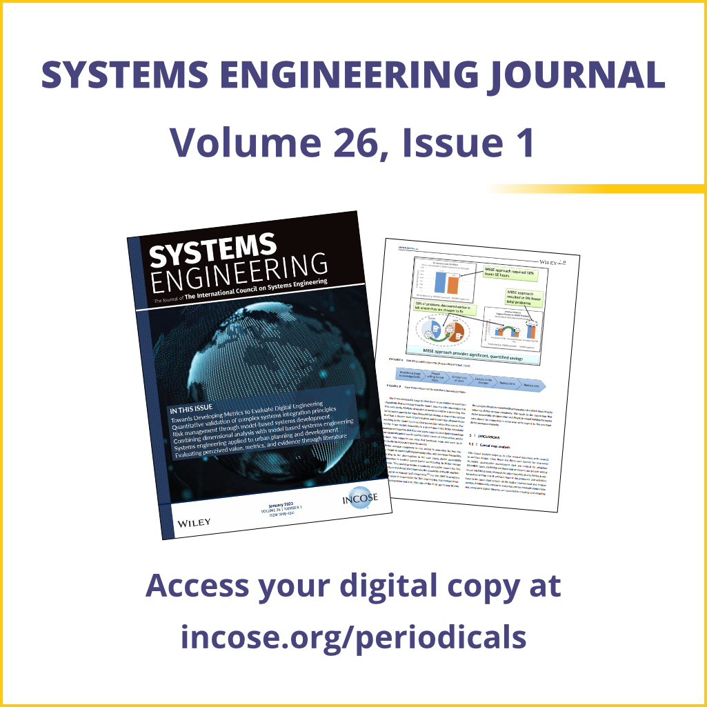 incose_org's tweet image. The latest issue of Systems Engineering Journal has launched. Free for all INCOSE Members. Access at incose.org/periodicals 

#INCOSE #SystemsEngineering #EngineeringMagazine