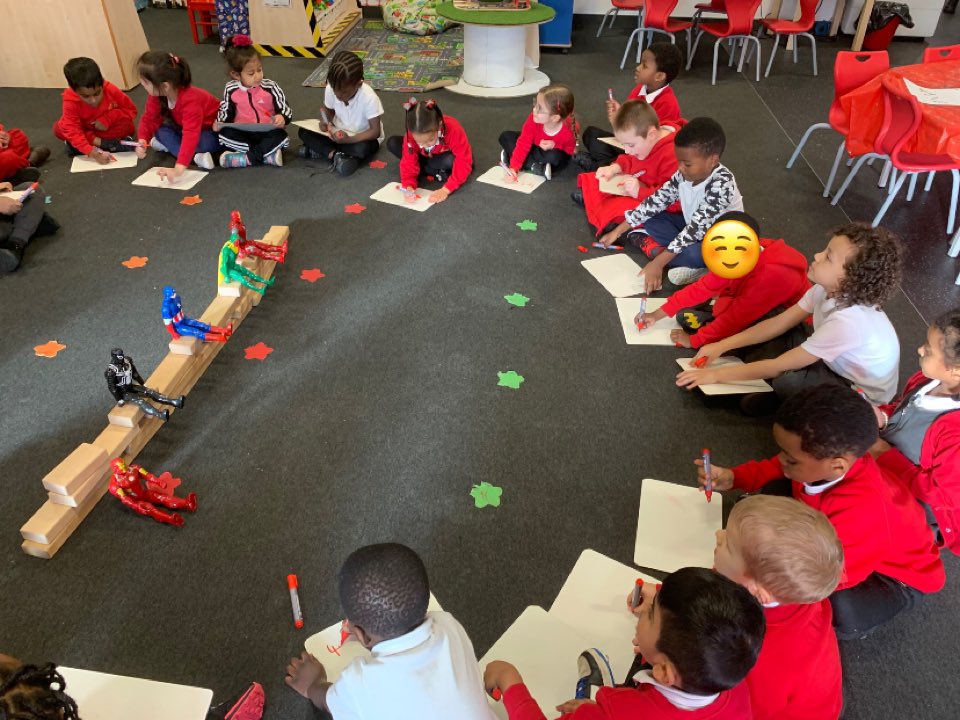 NewParkPrimary's tweet photo. RM working so hard today to calculate number bonds to 5. Instead of green bottles on a wall, we sung 5 superheroes on a wall for our new superheroes topic. We worked out how many were on the wall, how many had fallen and how many we had altogether. 🦸🏽♀️🦸🏼♂️ #NP_RM #NP_Maths https://t.co/e7ze4O9fb6
