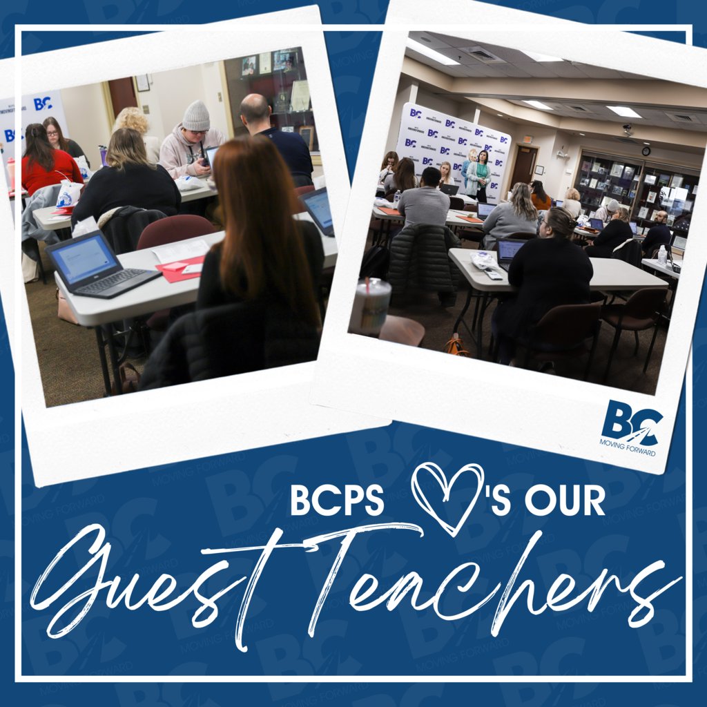 bcpsky's tweet photo. We love our subs! This morning, we had a room FULL of brand new Guest Teachers learning about all things BCPS so that they will be ready to rock and roll soon! #MovingForward #BCPSSharedAccountability https://t.co/jpBxTKEi3h