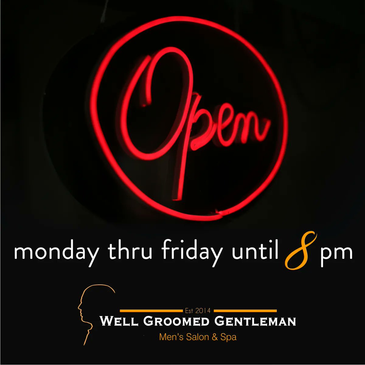 Just a reminder that we are open 8-to-8 #MondayToFriday, even during your #lunch hour. The #cafecito 🍵 is on us! #lookgood #feelgood  
.
Schedule your appointment at
☎️ 786.362.6360
WellGroomedGentleman.com
.
#wellgroomedgentleman #lookgoodfeelgood #handsome #miami #coralgables