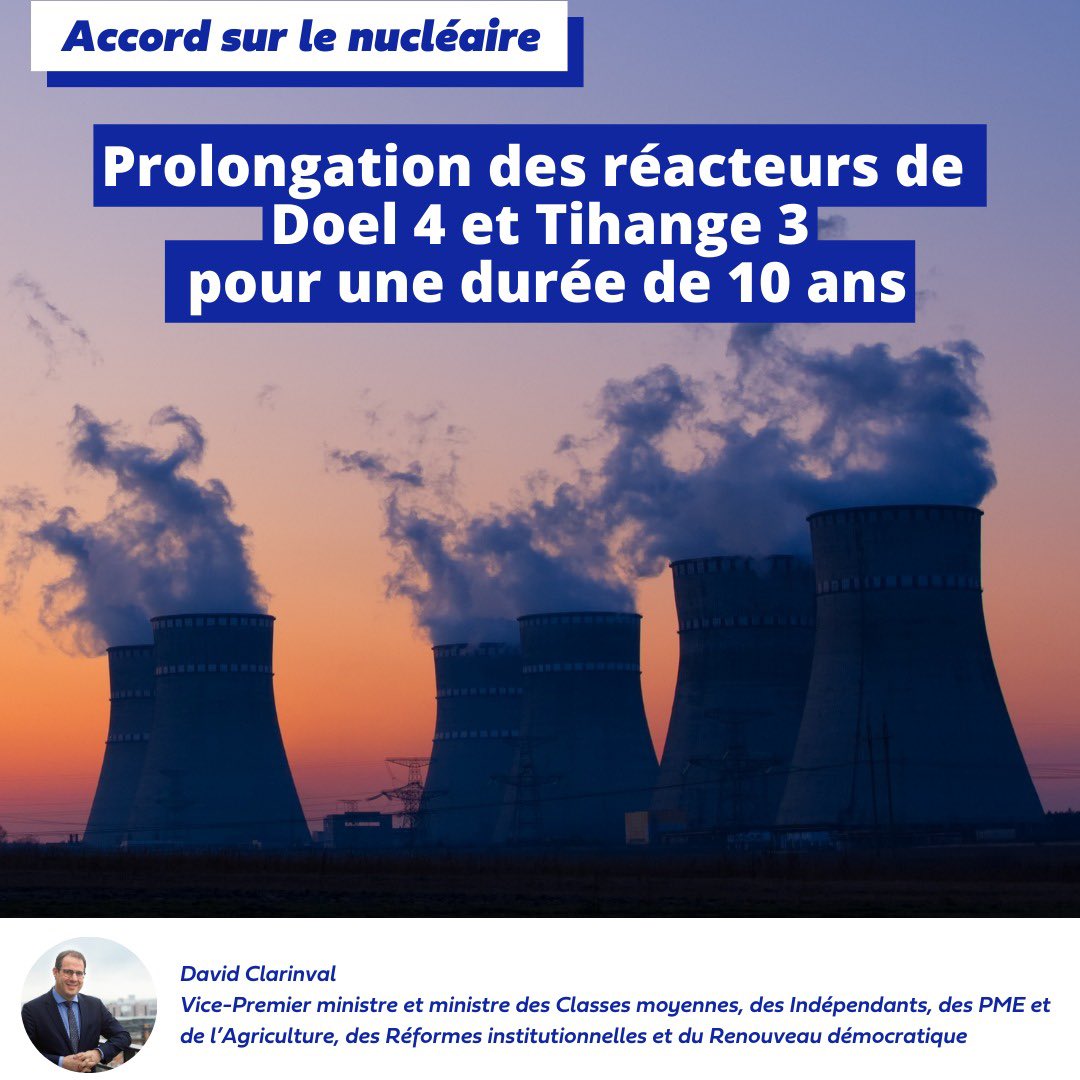 DavidClarinval's tweet photo. Je me réjouis de cet accord, fruit d’une ténacité politique importante en faveur de la sécurité d'approvisionnement de notre pays. Cette dernière mais également la limitation des coûts tant pour les citoyens que pour les entreprises doivent rester nos priorités. #BeGov https://t.co/buClYnQCjV