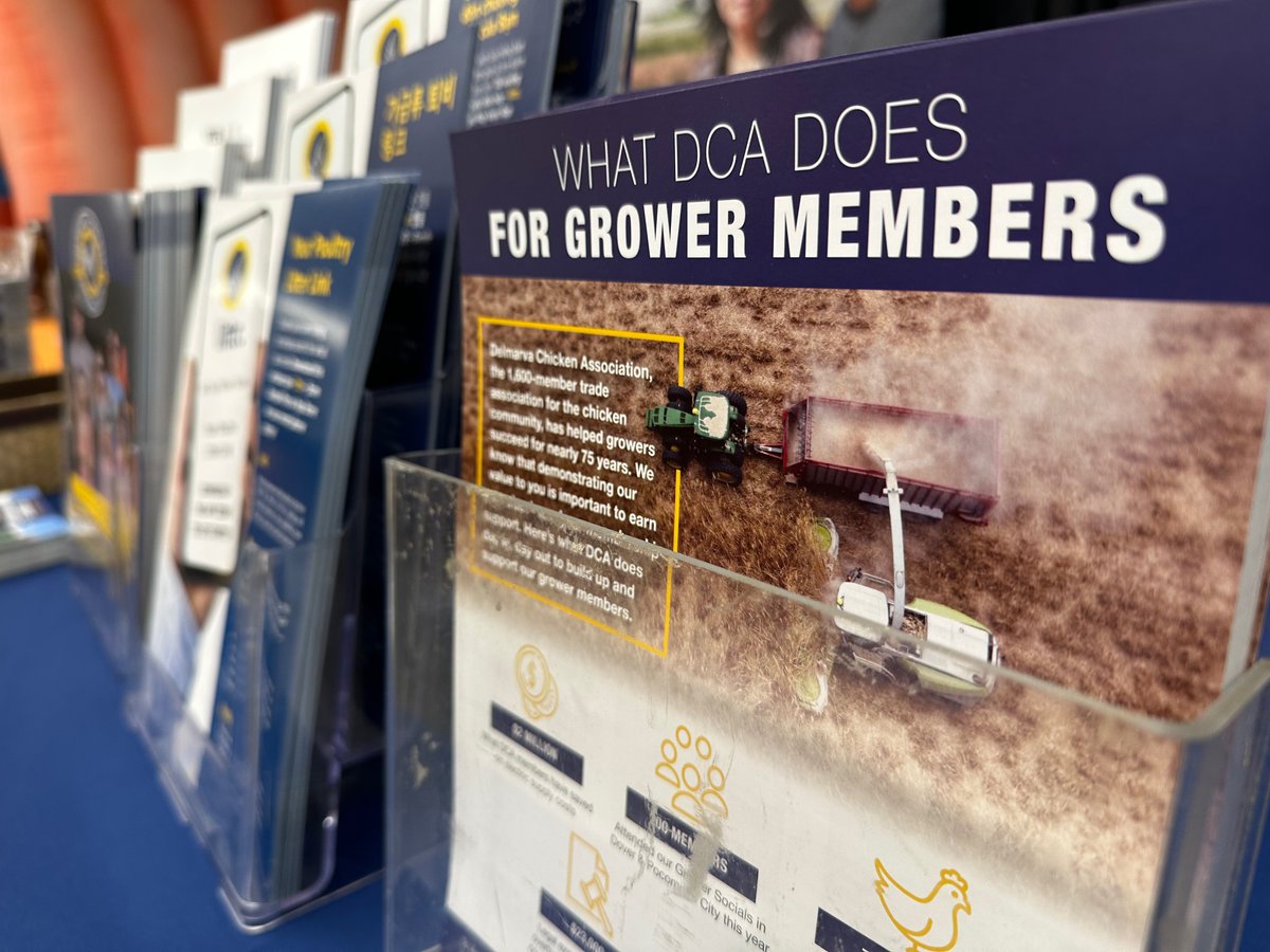 dcachicken's tweet photo. Delaware Ag Week is BACK! Find us in the Dover building for giveaways and cost-share opportunities. #DEAgWeek #chickencommunity https://t.co/GUuSY0VpEU