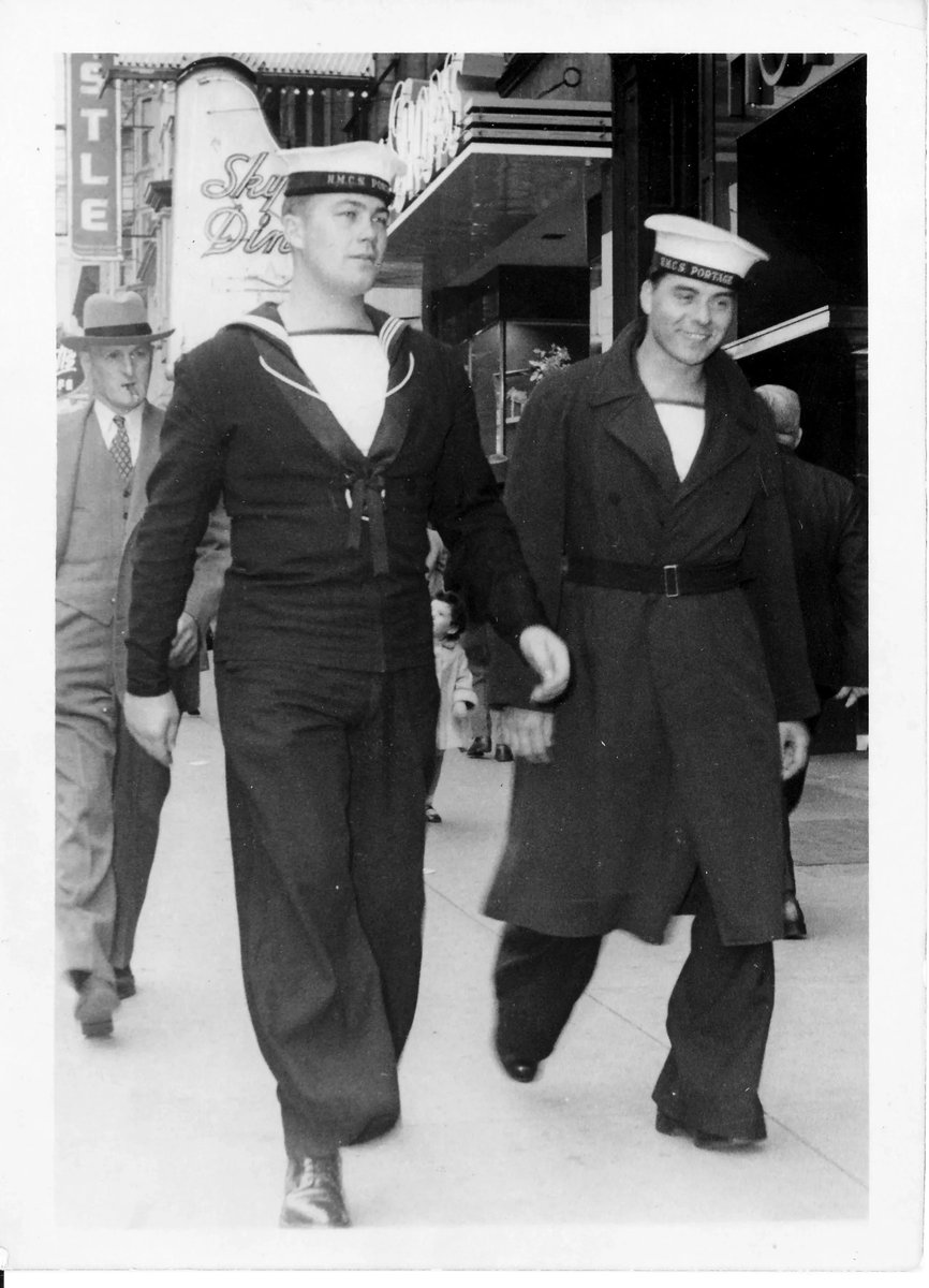 Happy #MuseumMonday ! Today we're sharing a photo of two young navy men, Mr. Boeny and Mr. Noden taking a stroll through Vancouver in 1953!
(P06283)

#MapleRidgeMuseum #MRMusem #MRM #MapleRidgeBC #MapleRidge #BCMuseums #BCHeritage #BCHistory