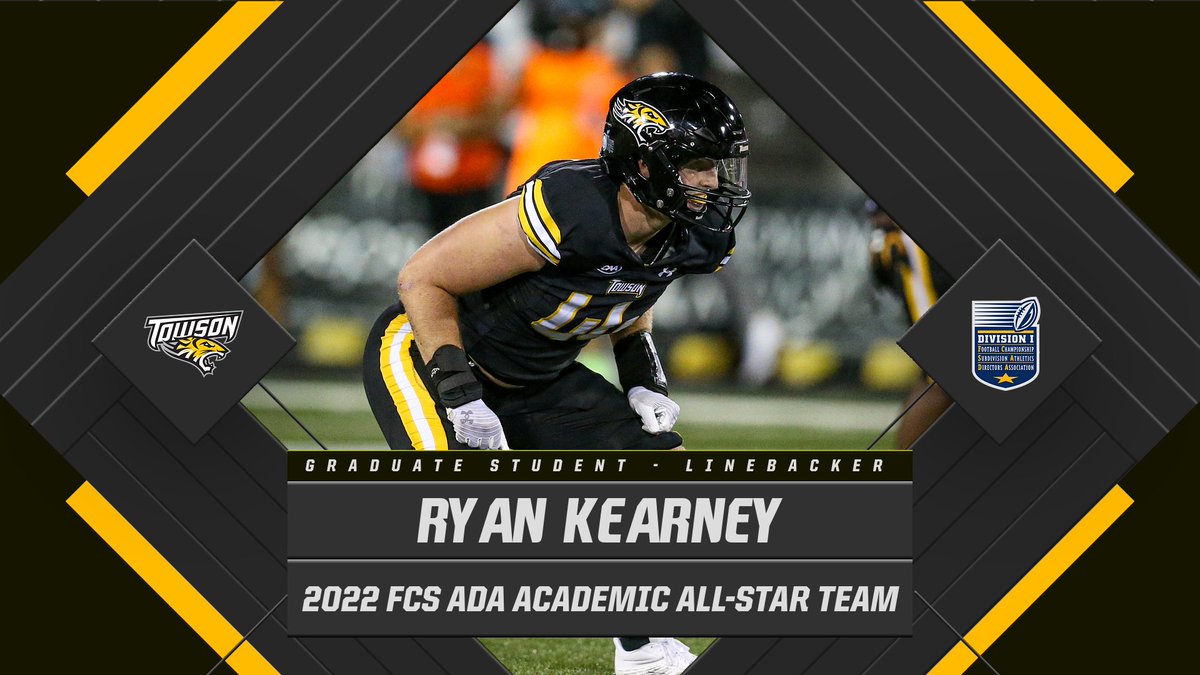 Congratulations to Ryan Kearney, a member of the 2022 FCS ADA Academic All-Star Team! 📰- towsontigers.com/news/2023/1/9/… #GohTigers | #UnitedWeRoar | #NCAAFCS