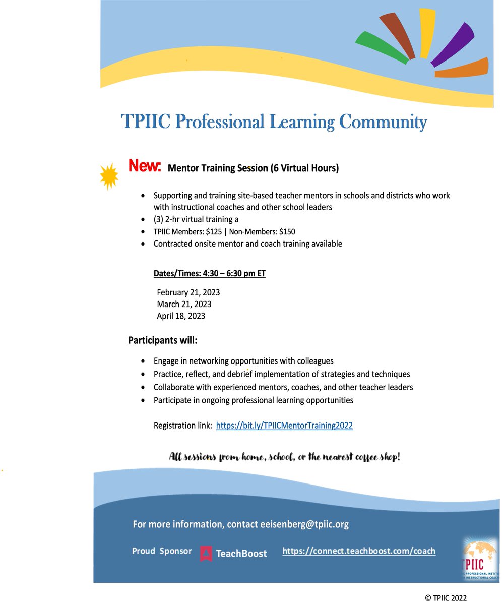 Are you ready? We are! Here's our next TPIIC professional learning series. Join us! <a href="/PIICcoach/">TPIIC</a>