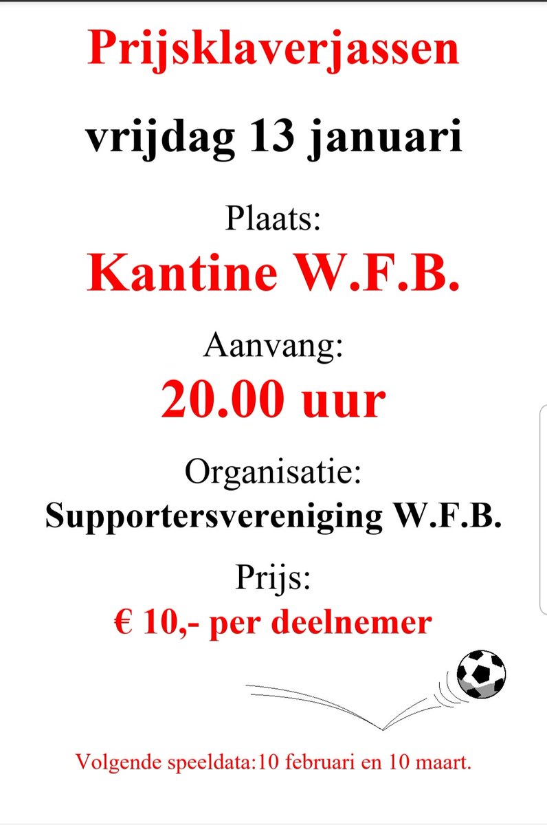 A.s vrijdag gaan we weer klaverjassen.