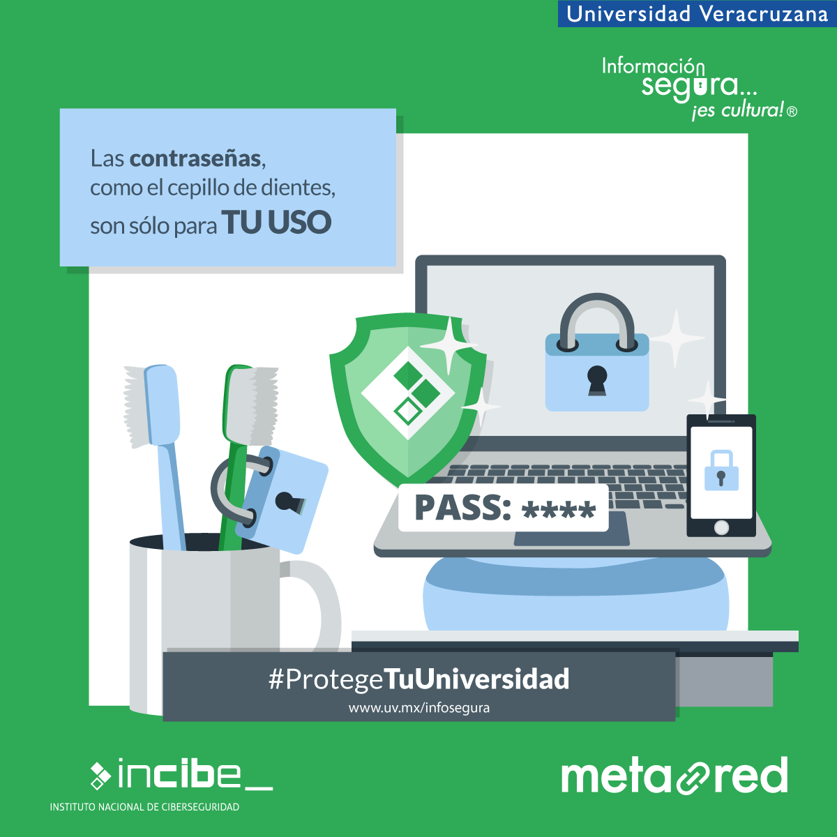 facteatrouv's tweet image. ComunicacionUV: RT @infoseguraUV: 💡Recuerda no compartir tus contraseñas, son datos personales.
👀🧐Lee este pequeño documento sobre un manejo adecuado y la aplicación de buenas prácticas: 👉bit.ly/3jdajTG 

#InformaciónSeguraEsCultura
#MetaRed…