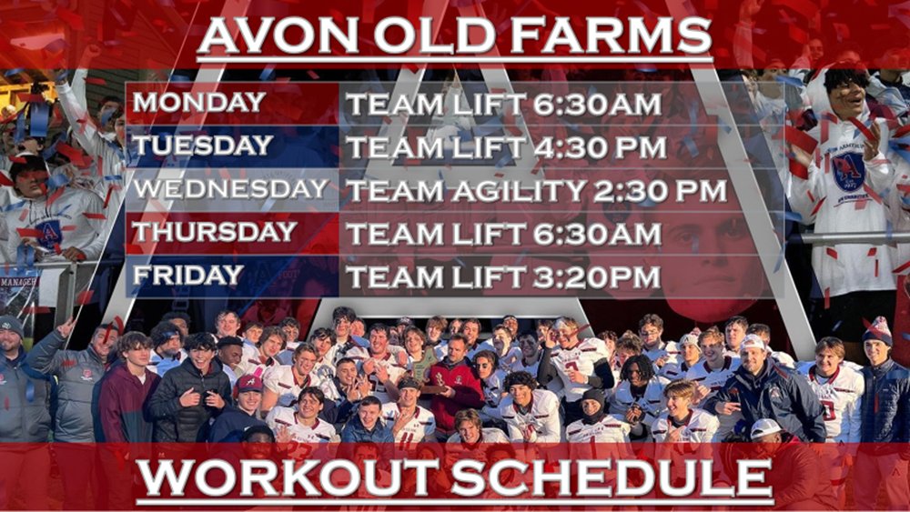 Excited to Winter Recruiting Period to Begin Friday
Below= Our Kids Lifting Schedule