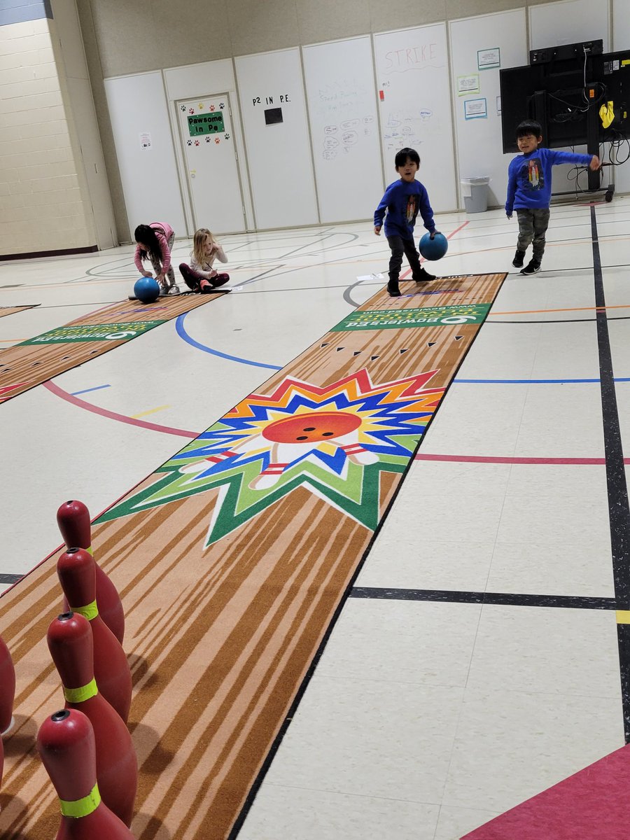 MsZarzycki27's tweet photo. Youngest Bulldogs take on bowling skills today! Working together to color in their bowling pin. #pinchallenge #bowling #PhysEd #physicaleducation #Brewster https://t.co/OgQSukPPL6