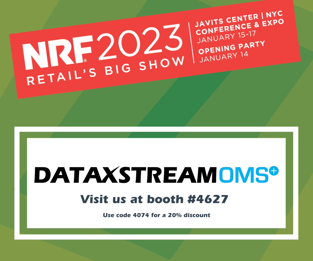 DataXstream's tweet photo. Come join us in New York City for Retail’s Big Show! Stop by Booth 4627 at the NRF show to see the latest in cross channel order management and point of sale technology.  

Register here: https://t.co/1MN8ybbfS0 

More info about the event here: https://t.co/8zRQiCLvUk https://t.co/QgNPbedtwH