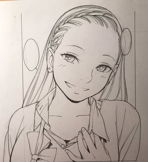 ペン入れ。最終的に左手も入れた。 