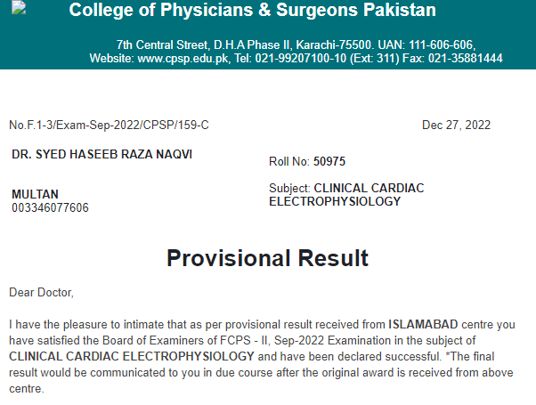 HaseebEPHF's tweet photo. Alhamdulilah , Ended year 2022 with FCPS Cardiac Electrophysiology qualification #HRS #EHRA_ESC #HFA_ESC #ep #epeeps #epbot https://t.co/0911b0PER6