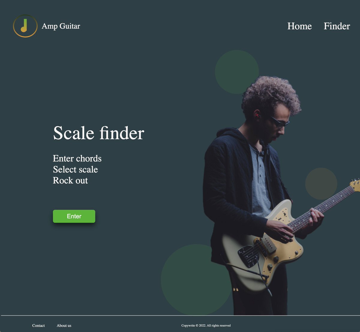 Deployed a personal project today with Git Hub pages. It's a web app that will provide tools for guitarists. The first feature will help the user decide what scales to play over a given set of chords. Check it out at ashton-bennett.github.io
#reactjs #100Devs #javascript30