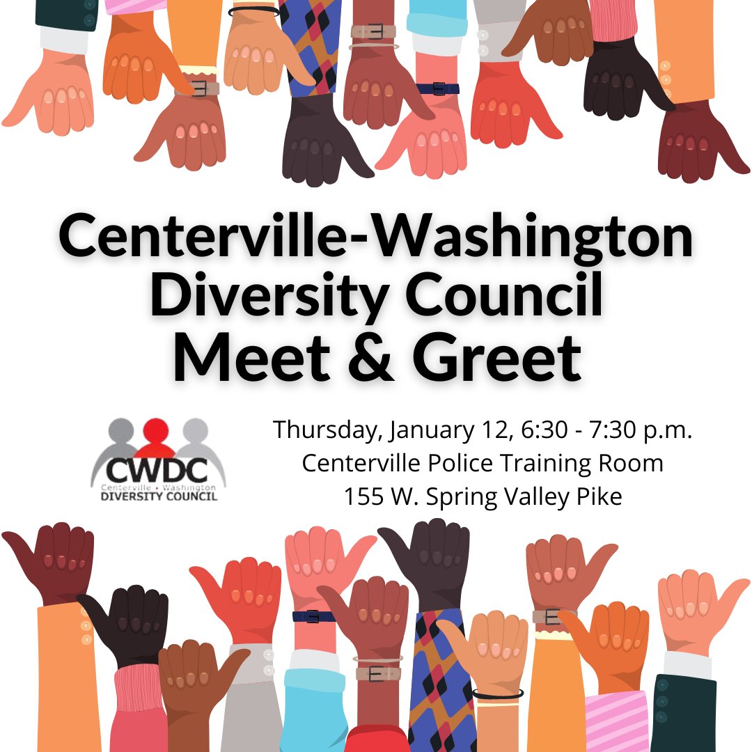 of_centerville's tweet photo. Interested in learning more about the Centerville-Washington Diversity Council? Thursday is the perfect time... check it out! https://t.co/Vbxqkj8rxy
