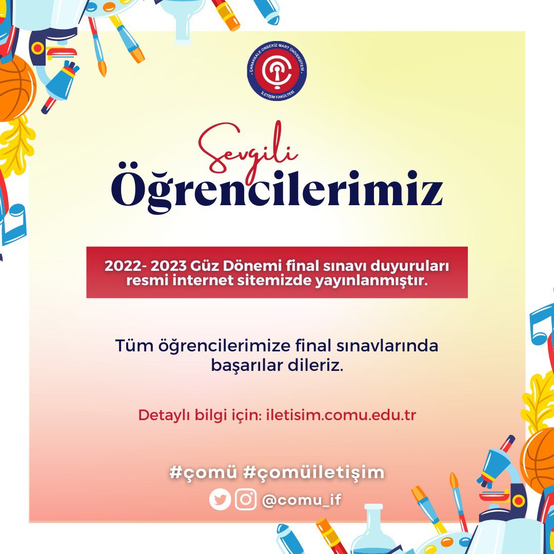 ÇOMÜ İletişim Fakültesi tweet media