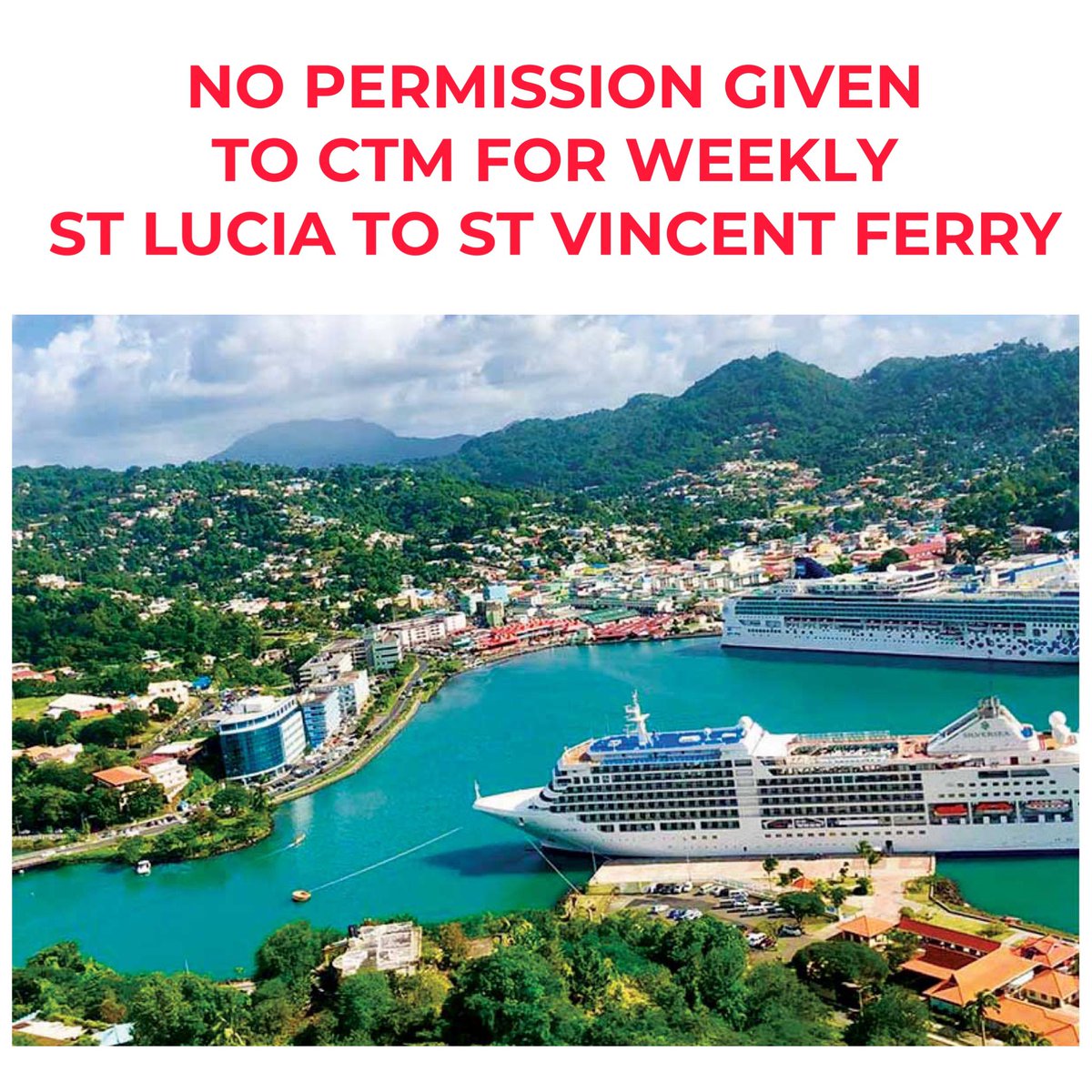 Remember how you were excited when news dropped that there’s going to be weekly #Lucia / #Vincy ferry starting in January #2023? Well..
St Lucia Air and Sea Ports Authority said that no permission has been given for this. 🫠
Were you looking forward to it?