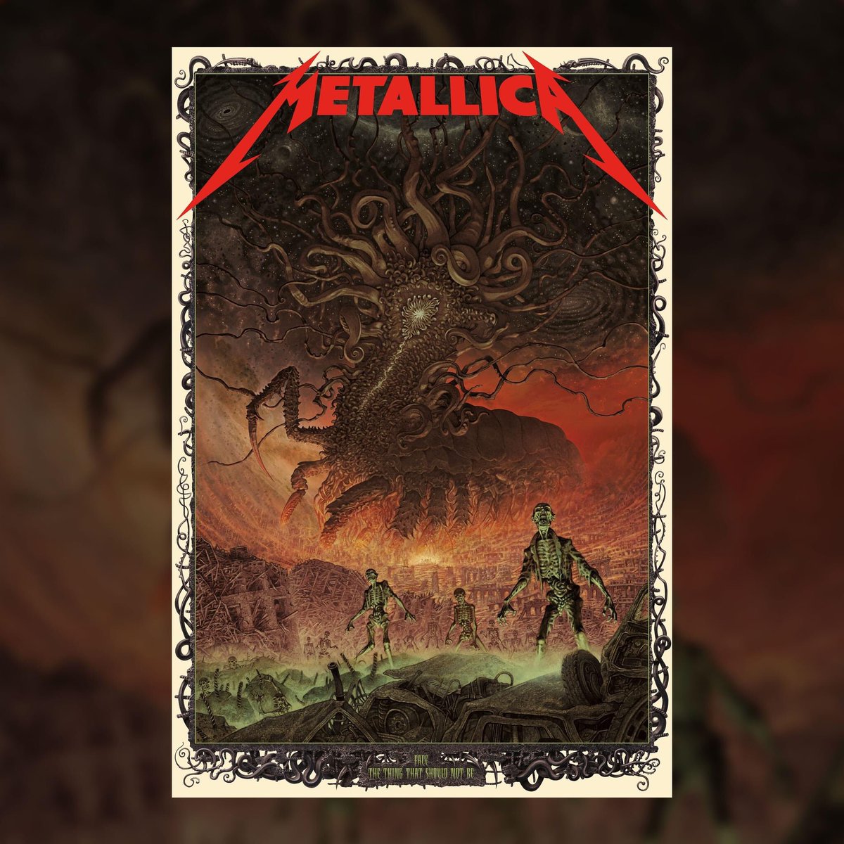 MetSince1981's tweet photo. Póster alusivo a la canción “The Thing That Should Not Be”, creado por #MaraldArt.
➡️ Disponible en el The Metallica Store y Probity Worldwide UK Shop desde el 12 de Enero.
#Metallica #MetStore #ProbityWorldwide #TheThingThatShouldNotBe #FifthMember #METALLICASince1981 https://t.co/lnffYLQ4S5