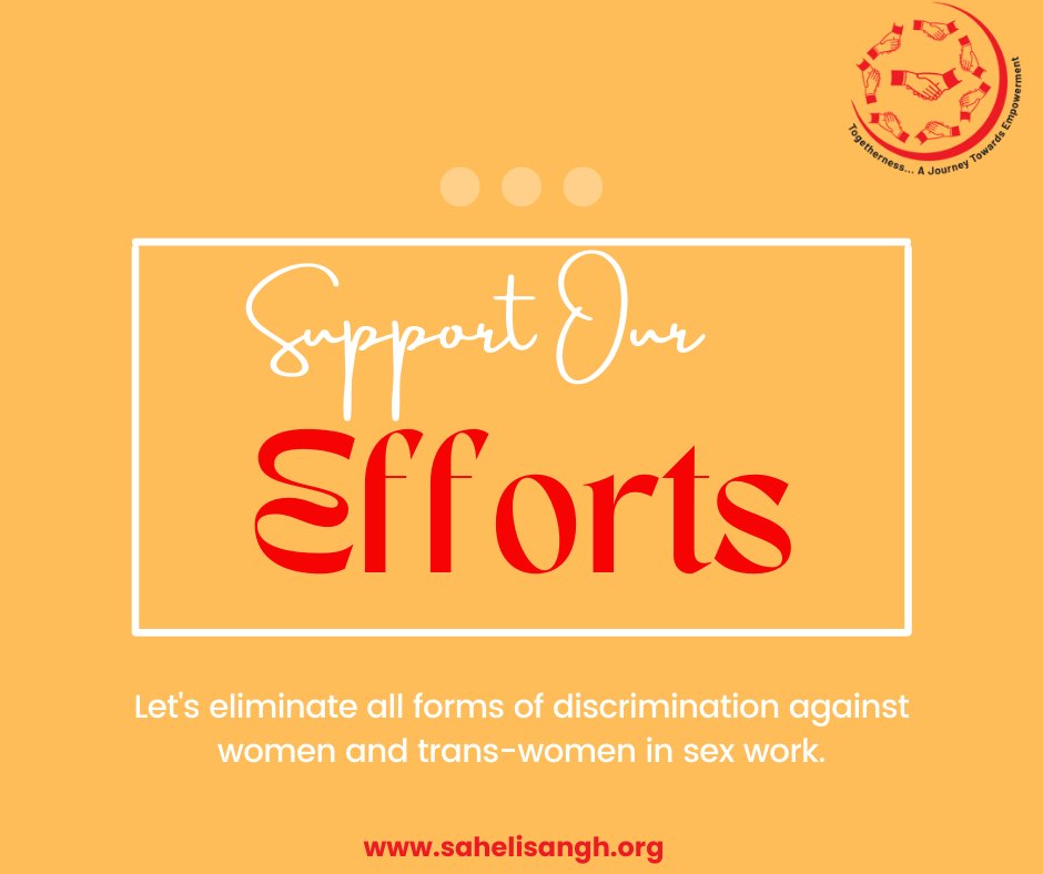 #48. आइए,सेक्स कार्य में महिलाओं और ट्रांस-महिलाओं के खिलाफ सभी प्रकार के भेदभाव को समाप्त करें।

More Info@ sahelisangh.org