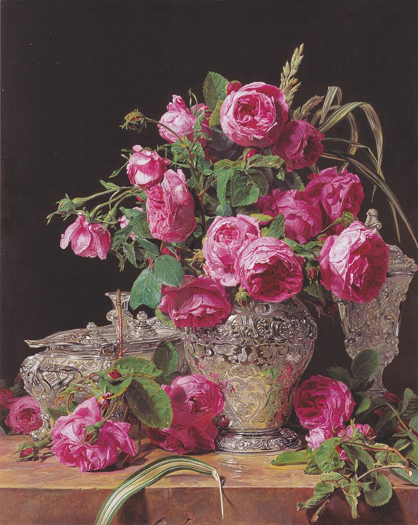 Roses, 1843 #biedermeier #waldmuller wikiart.org/en/ferdinand-g…