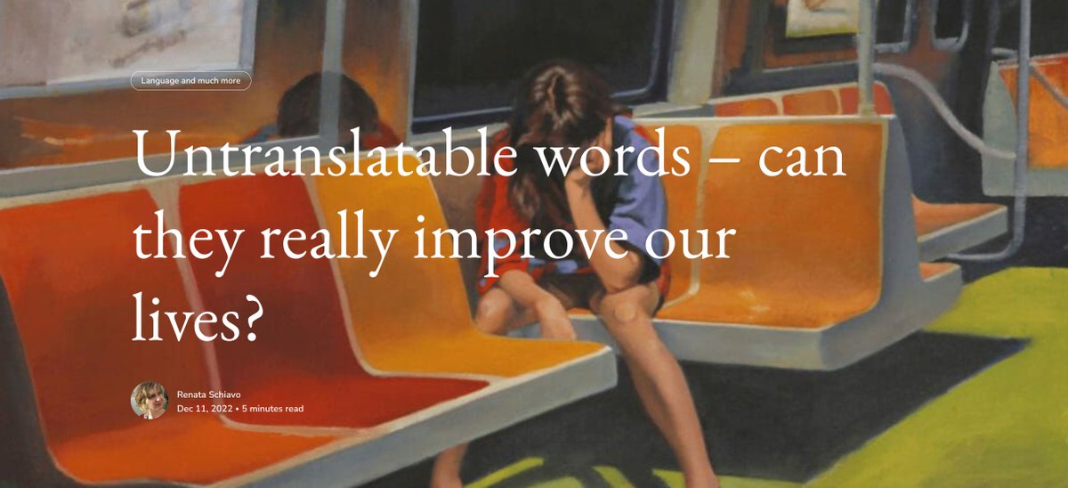neurocaos's tweet photo. Untranslatable words – can they really improve our lives?
https://t.co/aMJwELI2je
I loved this article from @r_schiavo 💥
#Blogwig #Ludwig https://t.co/Xr3PrVvKpN