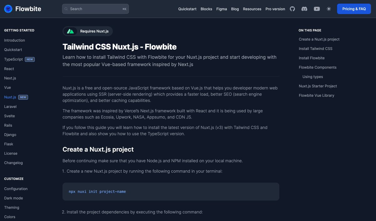 zoltanszogyenyi's tweet image. The Nuxt.js integration guide + starter kit is ready!
I'll do some checks tomorrow and launch this for v1.6.1.
#nuxtjs #tailwindcss #flowbite