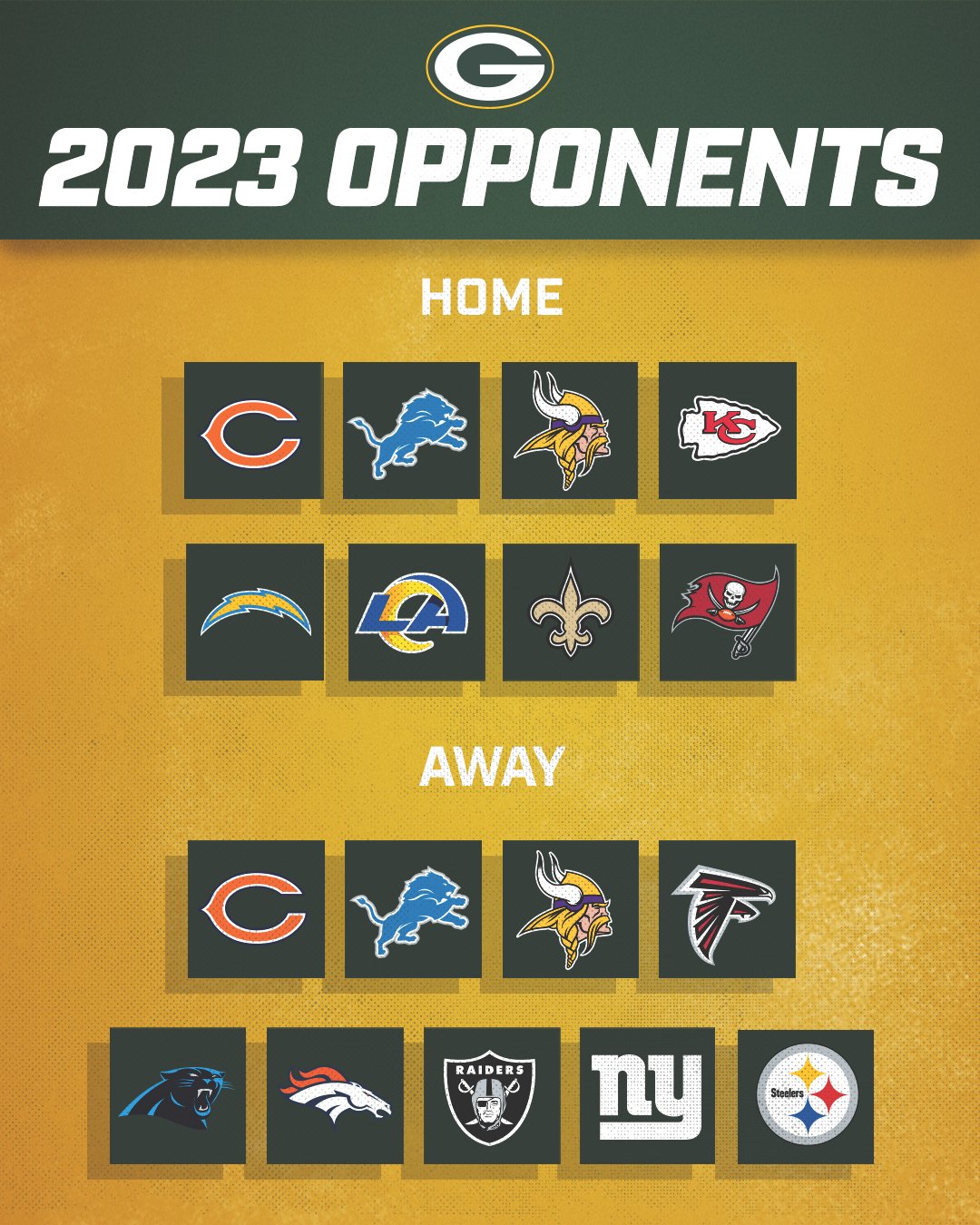 Green Bay Packers on X: 'Our 2023 opponents are set. 