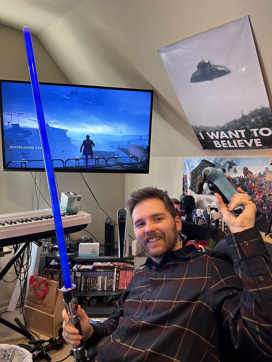 danielrfobes's tweet photo. Just got married, but had to post about my excitement for the new Star Wars game coming out!!! #SWJediSurvivorPhotoSweeps https://t.co/ZUepkos13l