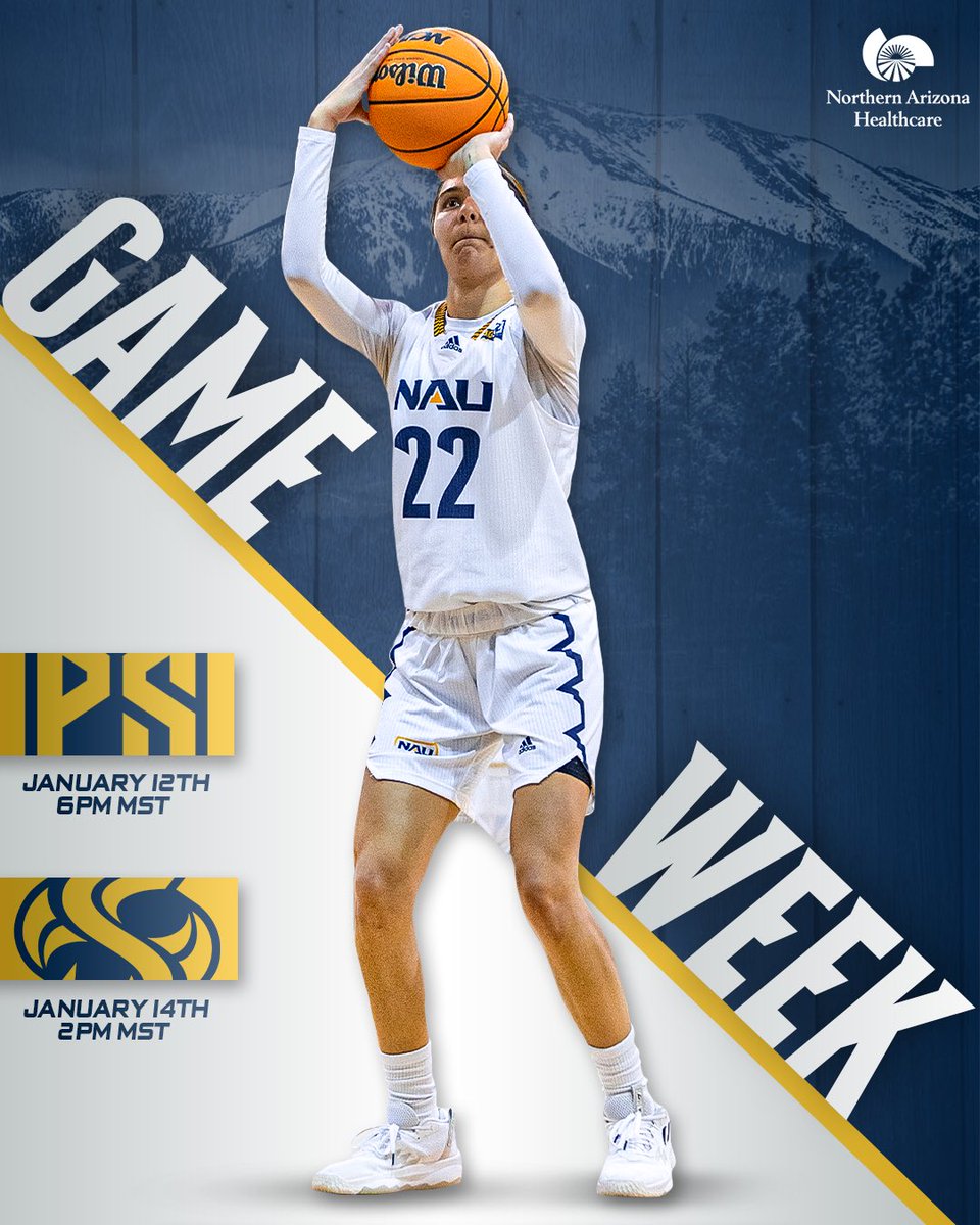 It’s 𝐆𝐚𝐦𝐞 𝐖𝐞𝐞𝐤 in Flagstaff!

Don’t miss either game at Findlay Toyota Court ⤵️

🎟 bit.ly/3Gwjjey

#RaiseTheFlag | #BigSkyWBB