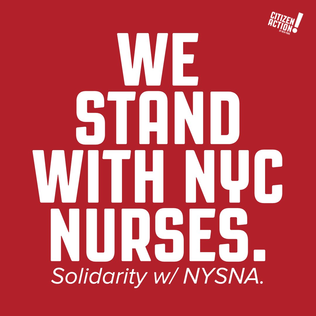 citizenactionny's tweet photo. We've said it before and we'll say it again, @nynurses deserve a fair contract. As frontline workers that have gotten so many New Yorkers through COVID-19 and more, a fair contract shouldn't be in question. 

Join the picket line! #UnionStrong https://t.co/I2WX0bZIB5