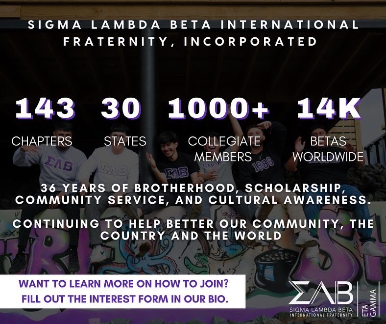 36 years of cultivating honorable friendships, bettering our brothers to be professional leaders that will impact any place we go 🫱🏽‍🫲🏾

Want to learn what it takes to join the LARGEST and FASTEST growing fraternity in the nation — ‼️check out our interest form in our bio ‼️