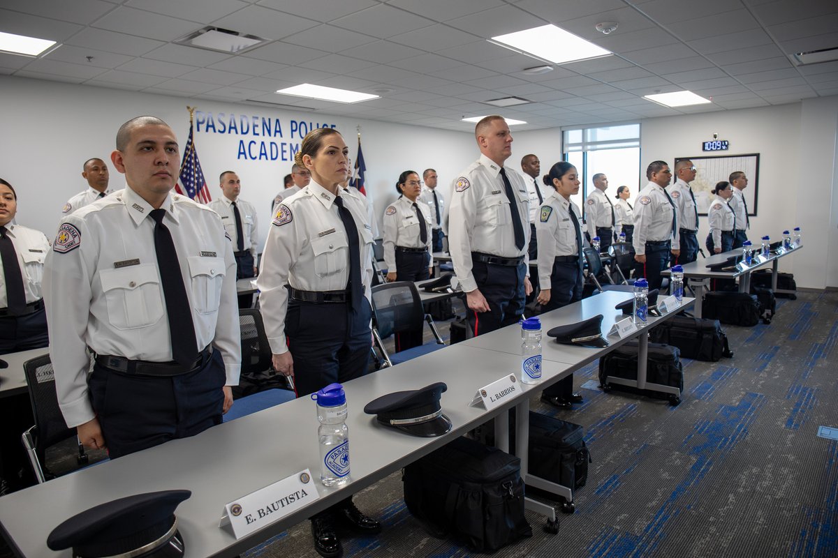 PasadenaPDTX's tweet photo. Please join us in welcoming Class 83 to the Pasadena Police Department's Basic Police Academy. Starting today, these recruits will begin a rigorous journey as cadets. We wish them success and look forward to working with them along the way. #PasadenaPDTX #Class83 https://t.co/NAXyWhxWSc
