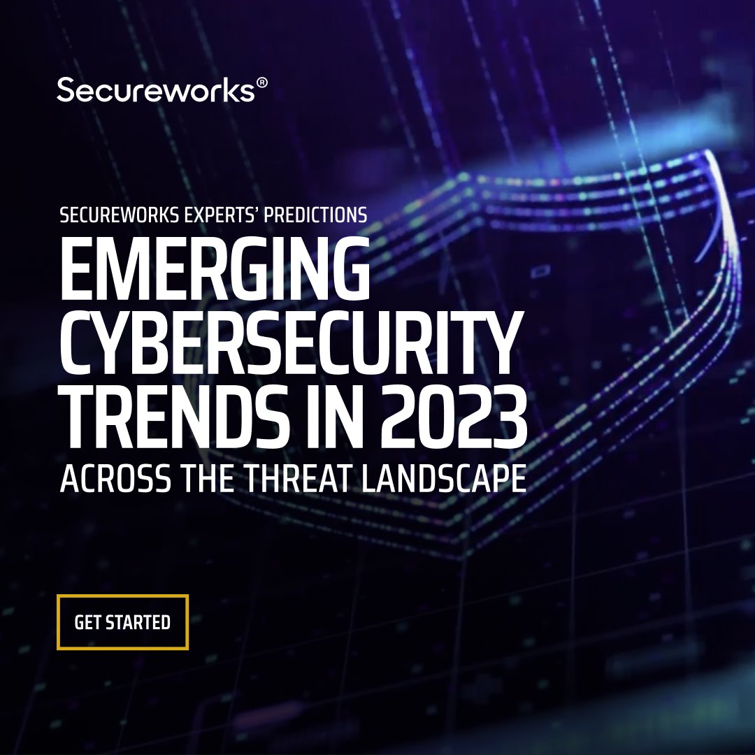 MarcKinneycyber's tweet photo. 💻 Maintaining a strong #cybersecurity program means keeping a pulse on notable #cybertrends.
Prepare your organization for 2023 by reviewing the Secureworks 2023 cyber predictions.
#Secureworks #Cybersecurity #Tech #IworkforSecureworks https://t.co/AZUAlM0ZlO https://t.co/fHGpCaNWIv