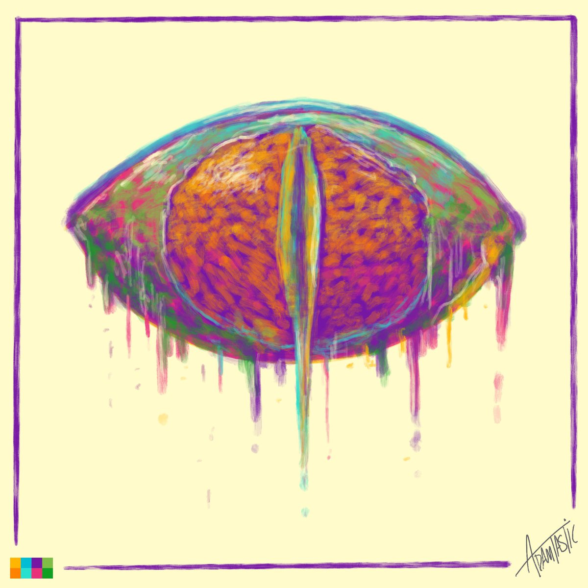 GM! 🟪👁🟪 

Introducing Color Coated: A story-driven art project.🫡

Kicking off the series is 
“Eye Of The BeHODLer”

⏰ Available for 24hrs (this time)

🖼 Edt. size set by community

🗓 1 new piece every Monday

💰 .04 Ξ

Beauty is subjective. 
Link below 👇