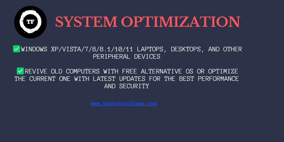 technical_fixes's tweet image. Speed up your Windows laptop or desktop by optimizing storage, software, and antivirus settings. DM or follow the link.
#pcoptimization #technicalsupport