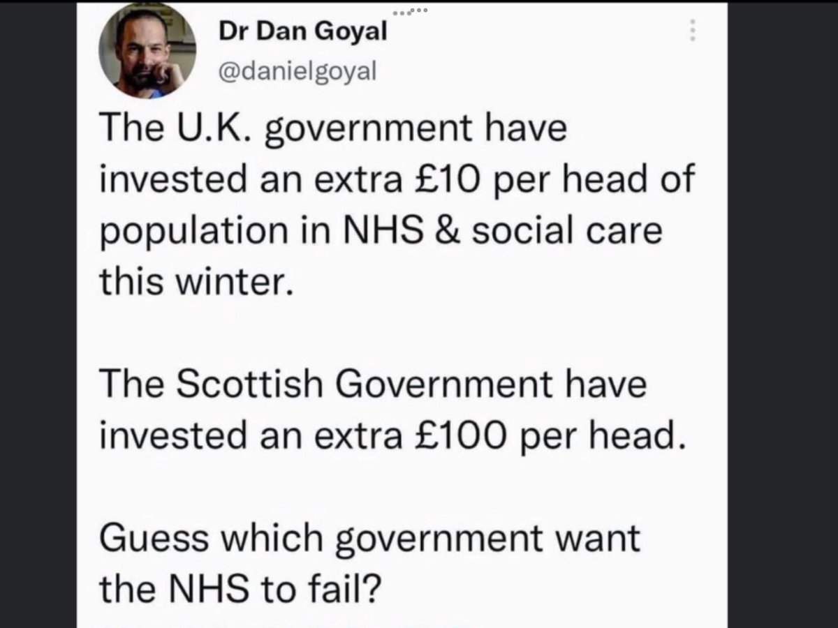 Sheilam19534814's tweet photo. @RishiSunak @LCHNHSTrust You LIED live on air yesterday that NHS🏴󠁧󠁢󠁳󠁣󠁴󠁿 &amp; NHS🏴󠁧󠁢󠁷󠁬󠁳󠁿 were performing worse than NHS🏴󠁧󠁢󠁥󠁮󠁧󠁿
THAT🤥IS NOT🤥TRUE
Scotland’s Health Service continues to outperform rUK at EVERY level despite limited budget &amp; same impact of Brexit &amp; Covid
#ToryNHSCRISIS
#ToryEconomicCRISIS
#TooManyToryLIARS🤥 https://t.co/jE4boIyadE