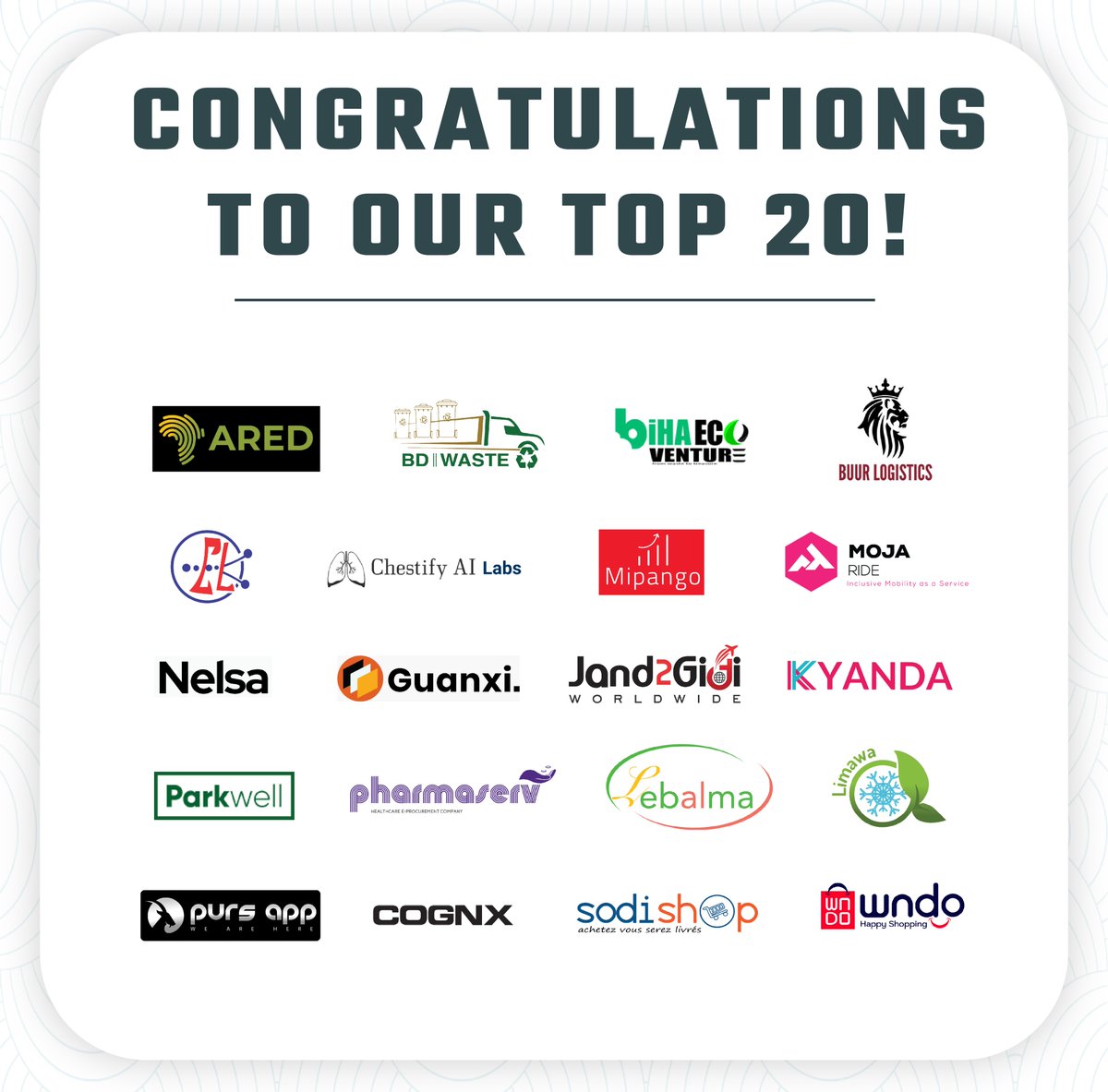 Here are the 20 finalists for Cohort 3 of the <a href="/ASIProgram/">Africa Startup Initiative Program</a> 
In one week, the founders will all be in Dakar for Final Selection Days, where 10 startups will be selected for Cohort 3.
Join us in Senegal: bit.ly/FSD-2023
Find out more about : bit.ly/fsdtop20