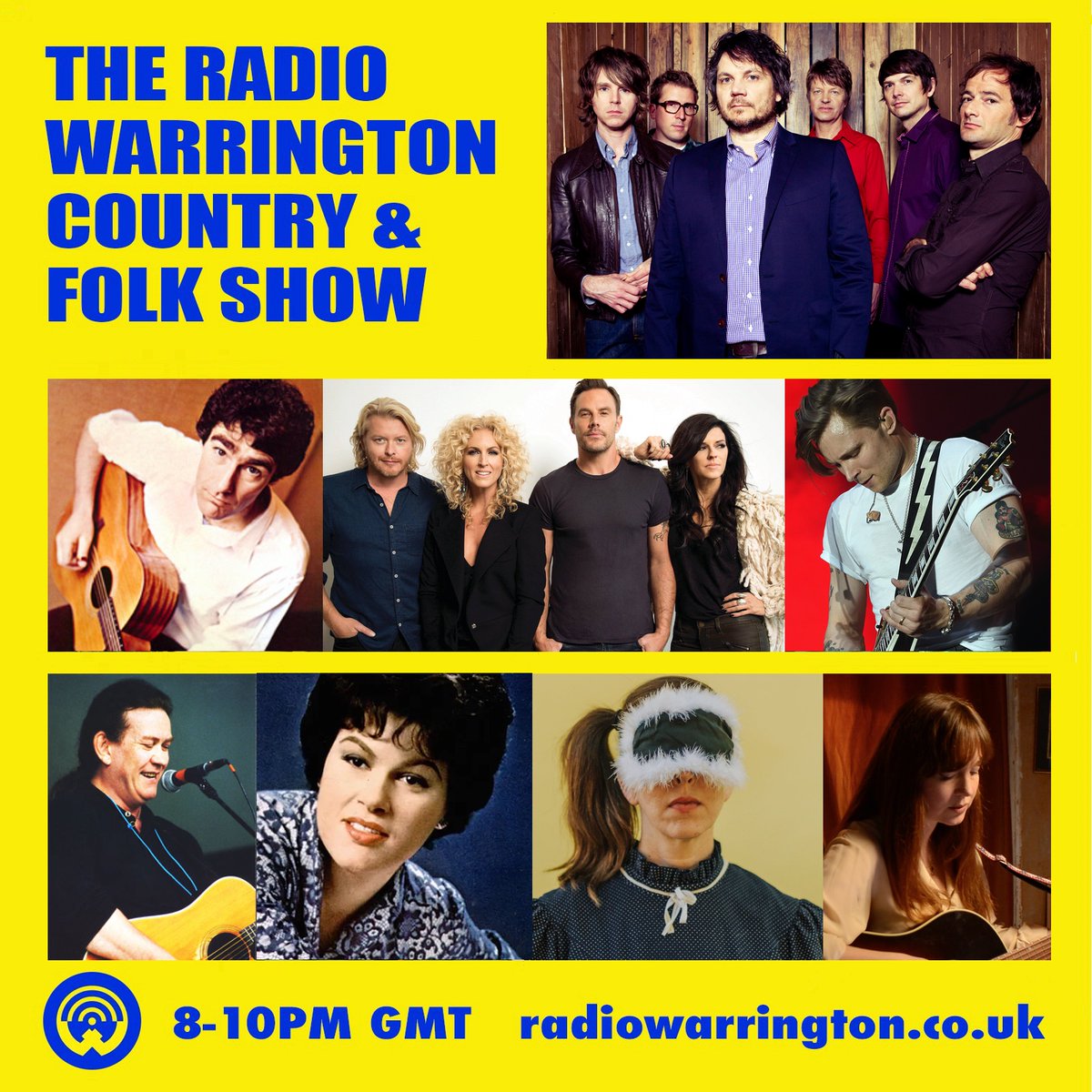 Not long 'til tonight's #country &amp; #folk show on <a href="/RadioWarrington/">Radio Warrington</a> featuring quality music from
<a href="/Wilco/">WILCO</a>
<a href="/kateellismusic/">Kate Ellis</a>
<a href="/penguineggs/">Nic Jones</a>
<a href="/SaintsEleven/">Saints Eleven</a>
<a href="/KellyCresswell7/">Kelly Cresswell Music</a>
<a href="/jpbostock69/">John P Bostock Music</a>
<a href="/AdeleAndAndy/">Adele & Andy</a>
<a href="/departed_music/">Cody Canada and The</a> 
&amp; more!
Listen live at radiowarrington.co.uk