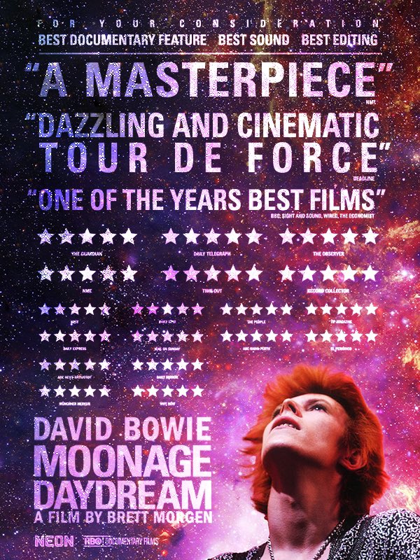 brettmorgen's tweet photo. Congratulations @NHartstone @johnwarhurst and the entire Moonage Daydream sound team for receiving two MPSE nominations for Sound Editing and Music Editing.  Moonage has also been shortlisted for the Academy Award for Sound! “The most immersive rock film of all-time”(IndieWire) https://t.co/beWwkxxEq2