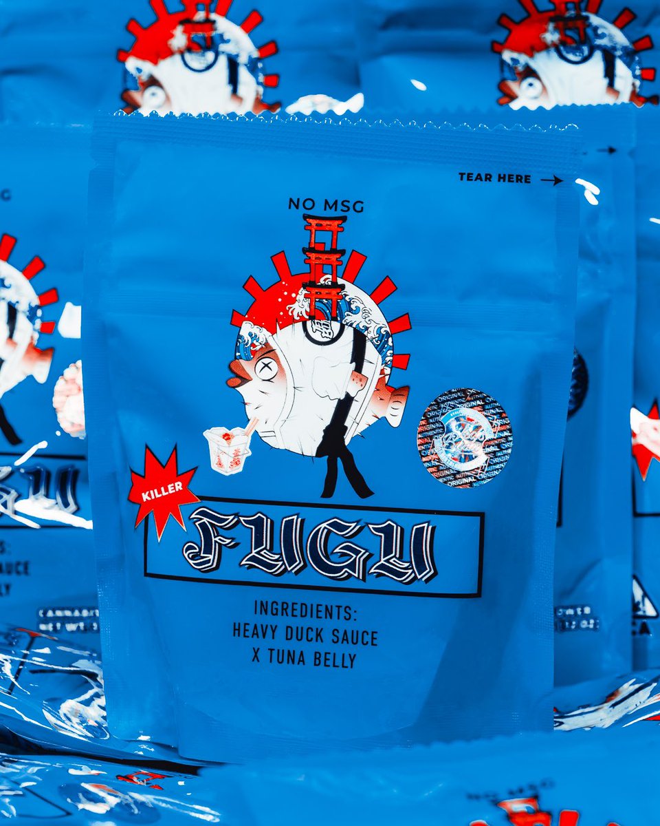 OGNATIONCA's tweet photo. 🌊🐡🥋K I L L E R F U G U 🐡🥋🌊
Heavy Duck Sauce x Tuna Belly
•
@tedsbudzco_ X @eastsideeggrollpypo
#fugu #nomsg #artwork #takeout #chinesefood #risingsun #blowfish #art #graphics #bonfide https://t.co/BmKkyCNHPs