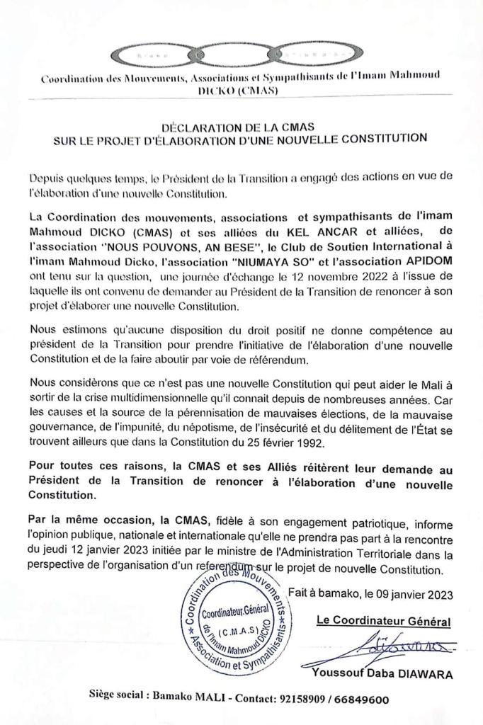 sergedanielinfo's tweet photo. #Mali-politique-religion- Les partisans de l'imam Mahmoud Dicko contre le projet de nouvelle constitution... https://t.co/VnTWXmioqj