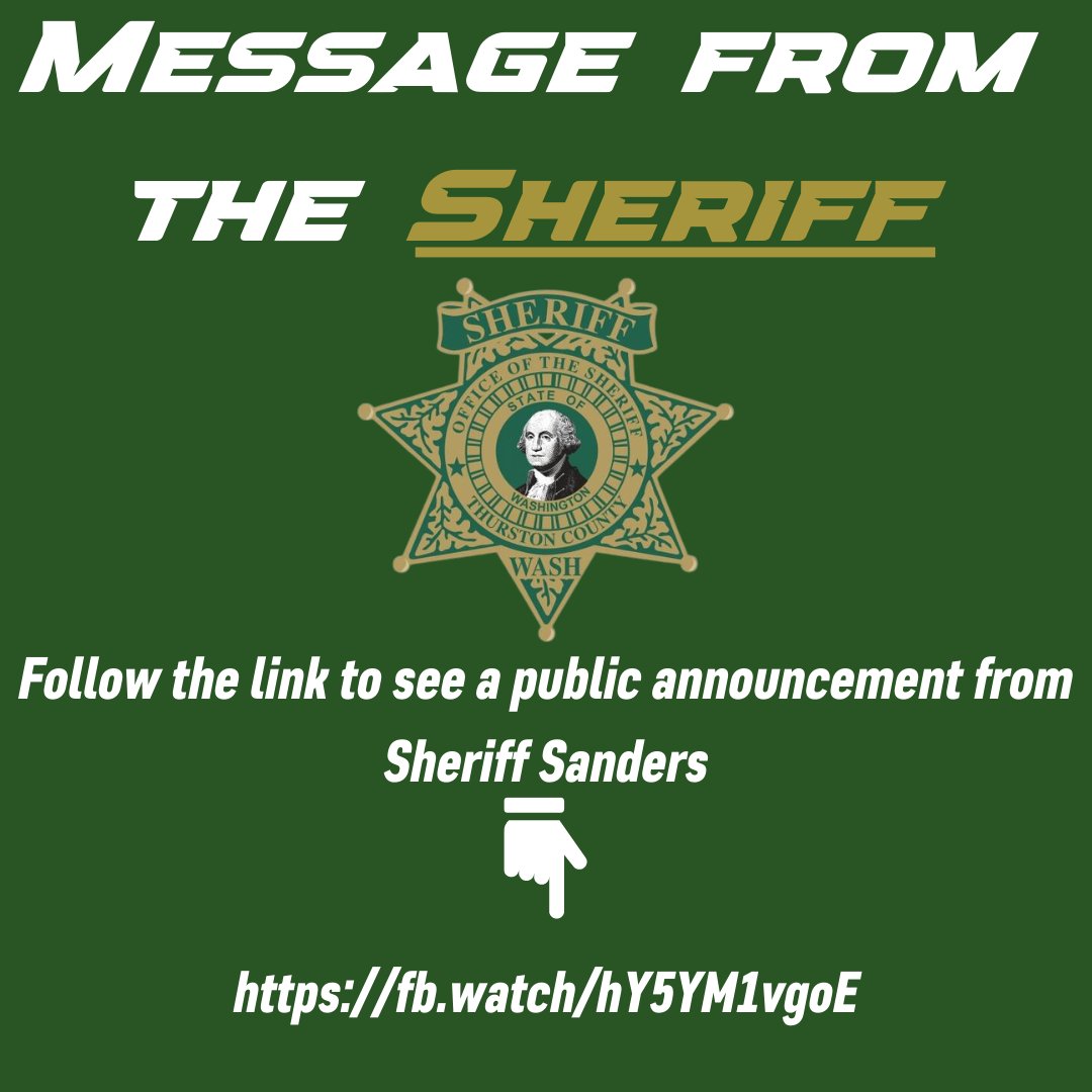 Thurston Co. Sheriff (@thurstonsheriff) on Twitter photo 